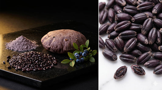 Black wheat flour — purple anthocyanin-rich grain from India, darker roti