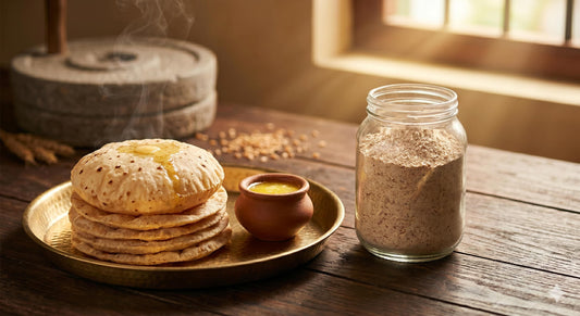 Fresh chakki atta roti — soft, nutritious, stone-ground with no preservatives