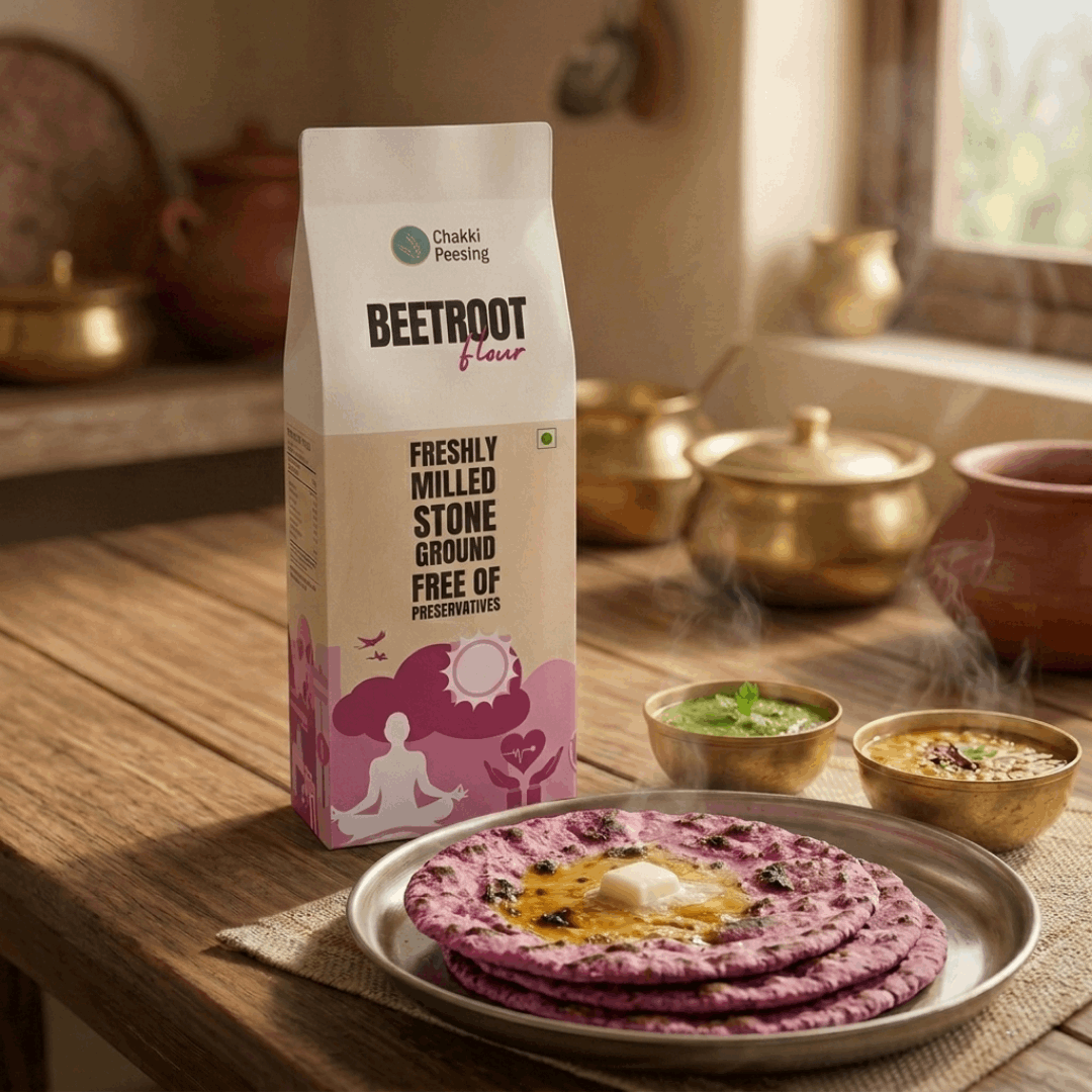 Beetroot Wheat Flour - Chakki Peesing