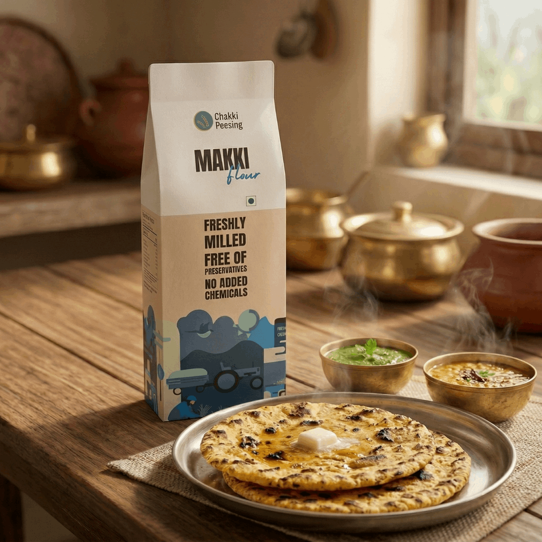 Makki Flour (Corn) - Chakki Peesing