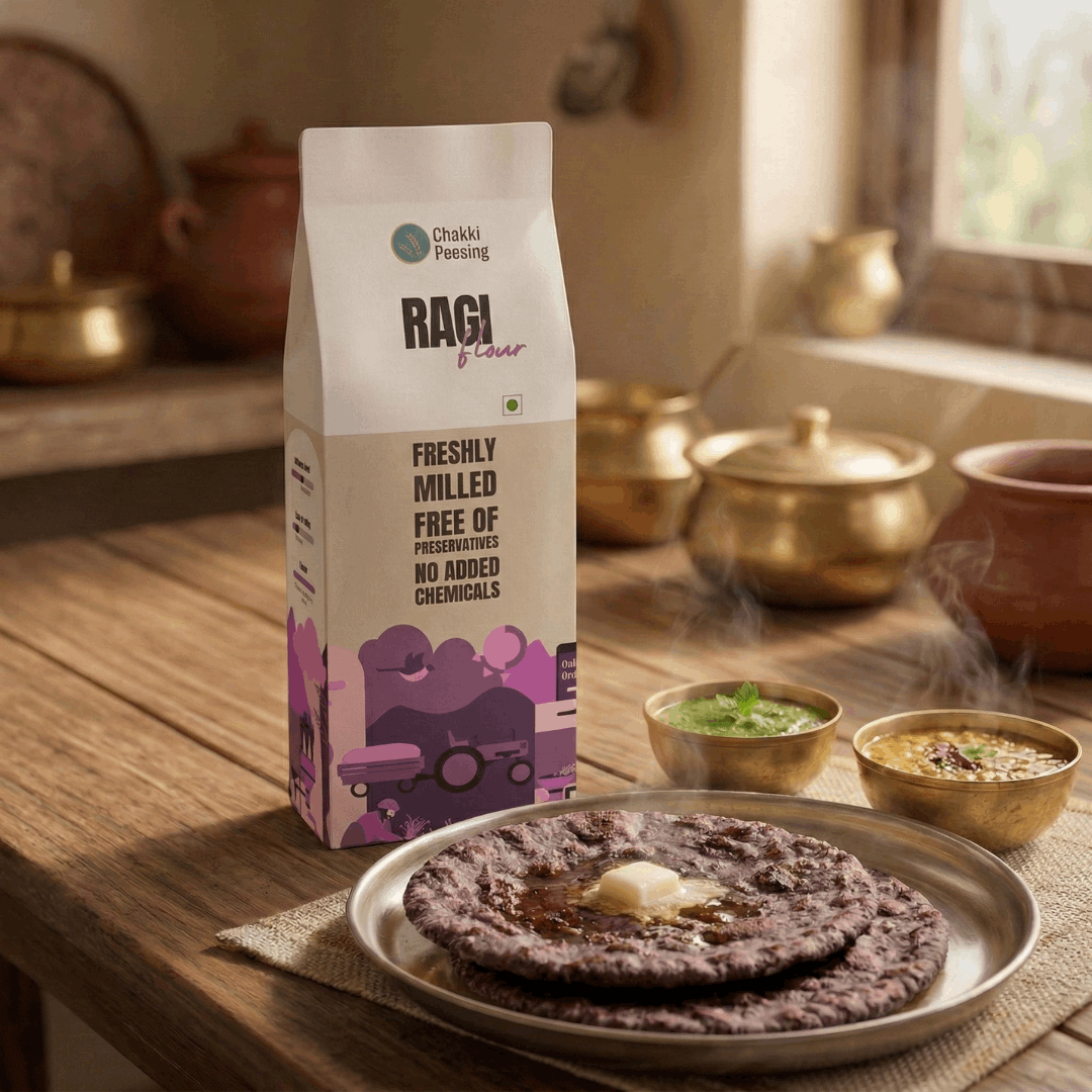 Ragi Flour (Finger Millet) - Chakki Peesing