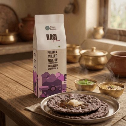 Ragi Flour (Finger Millet) - Chakki Peesing