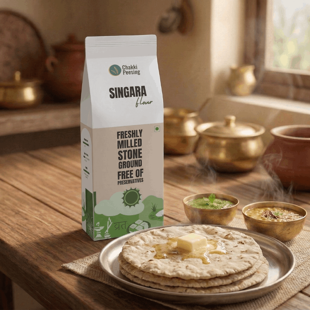 Singhara Flour (Water Chestnut) - Chakki Peesing