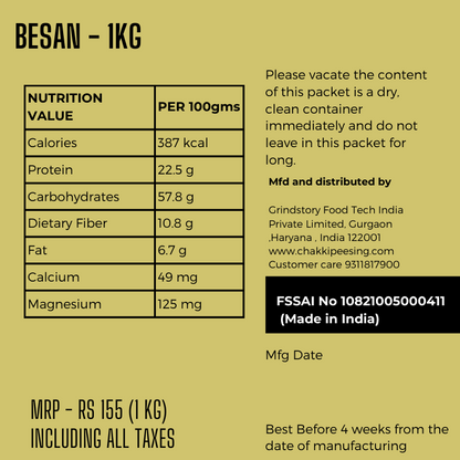 Besan Dardara- Nutritional Values