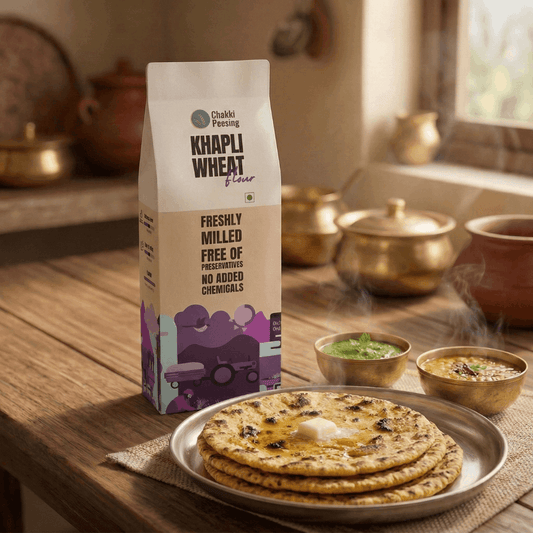Khapli Wheat Flour (Emmer Wheat) - Chakki Peesing