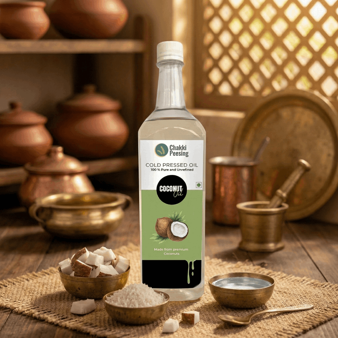 Coconut Cold Pressed Oil (Nariyal) - Chakki Peesing