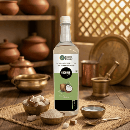 Coconut Cold Pressed Oil (Nariyal) - Chakki Peesing