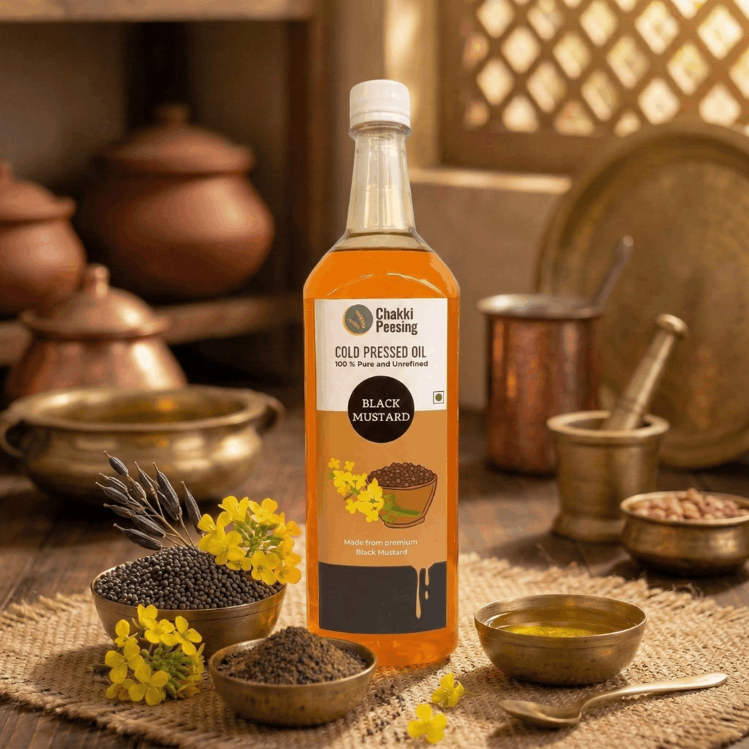 Black Mustard Cold Pressed Oil (Black Sarso) - Chakki Peesing