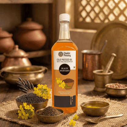 Black Mustard Cold Pressed Oil (Black Sarso) - Chakki Peesing