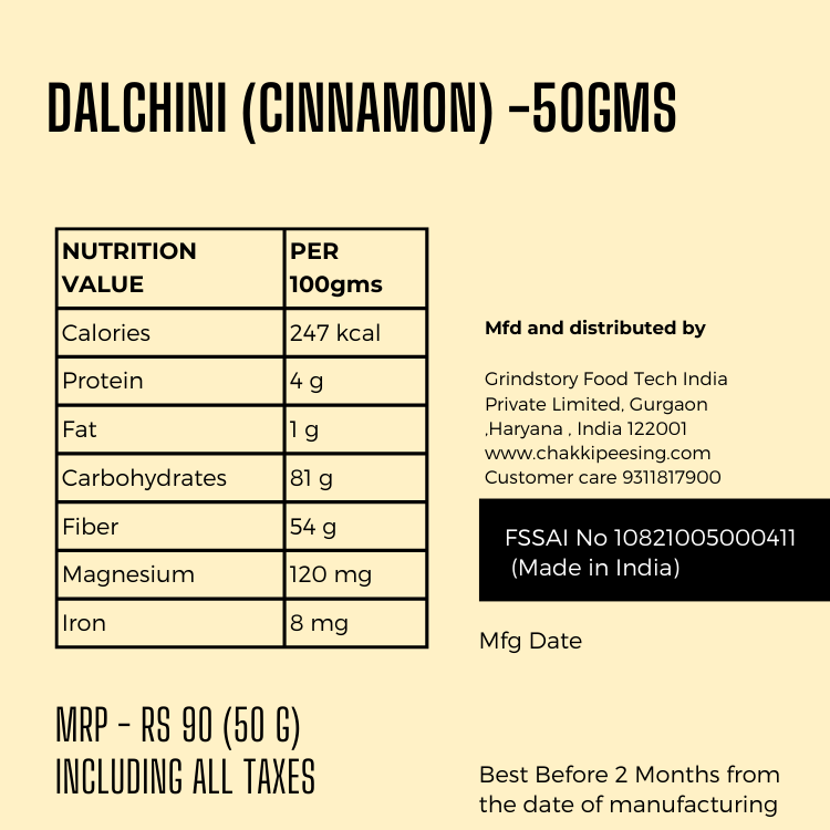 Dalchini (Cinnamon)- Nutritional Values