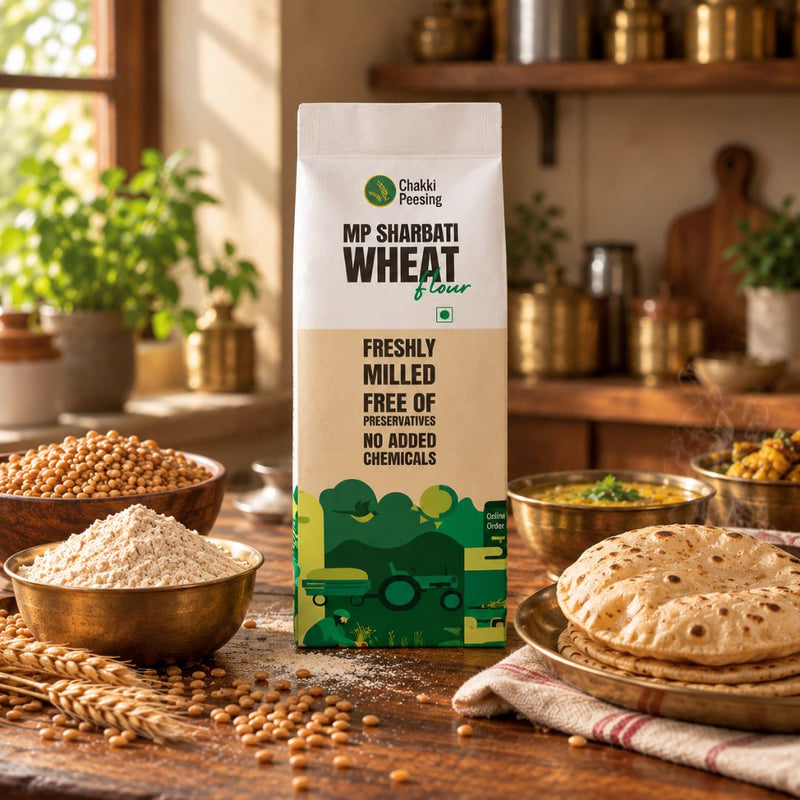 MP sharbati wheat chakki atta