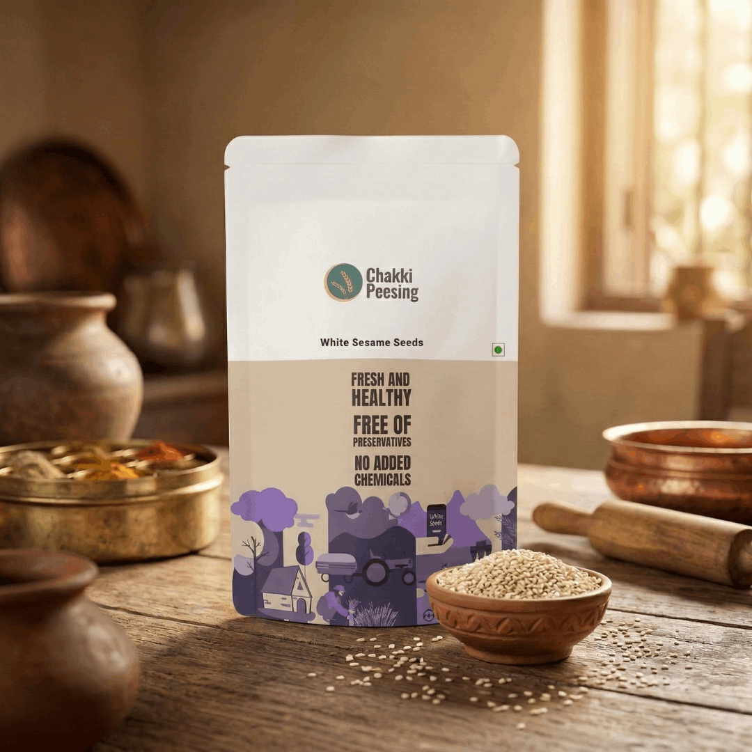 White Sesame Seeds (Safed Til) - Chakki Peesing