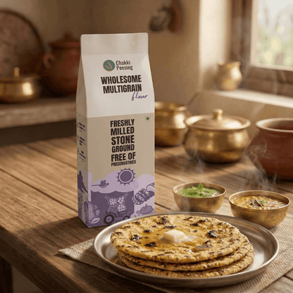 Wholesome Multigrain Flour (8+ Grains Mix) - Chakki Peesing